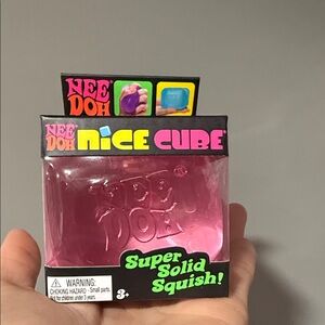 NeeDoh Nice Cube Pink Super Solid Squish Toy